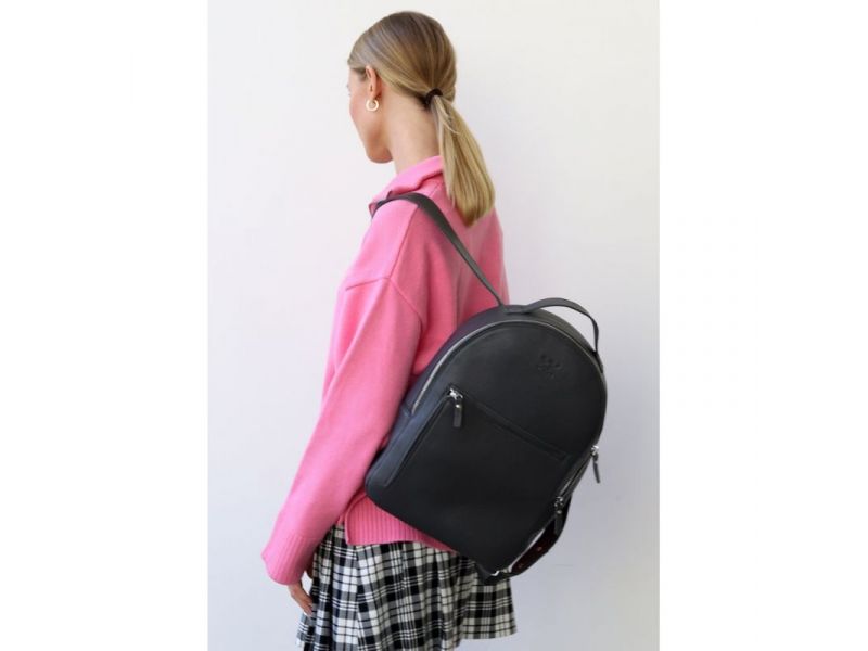 Кожаный рюкзак Groove M графитный, фото 7