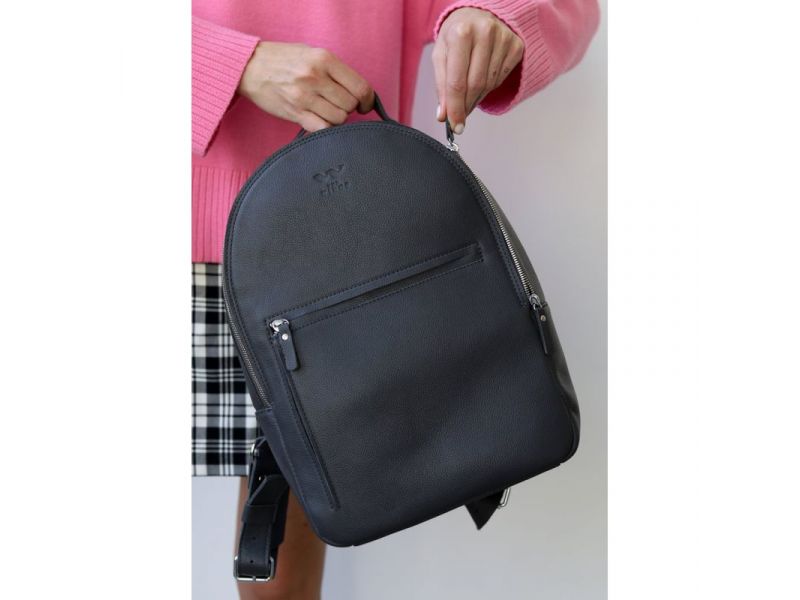 Кожаный рюкзак Groove M графитный, фото 8