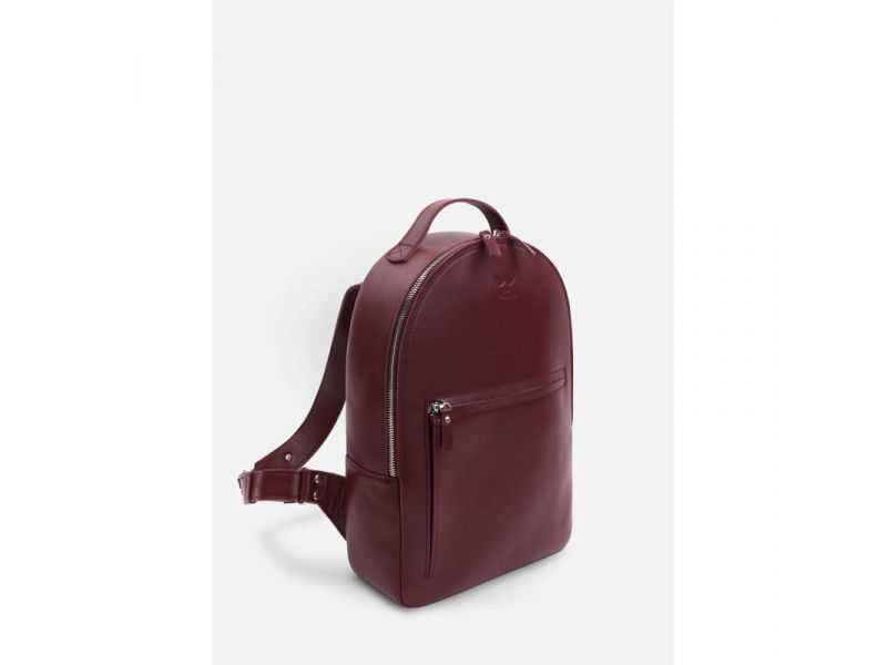 Кожаный рюкзак Groove M бордовый, фото 2