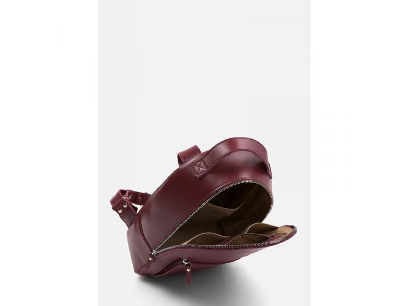 Кожаный рюкзак Groove M бордовый, фото 4