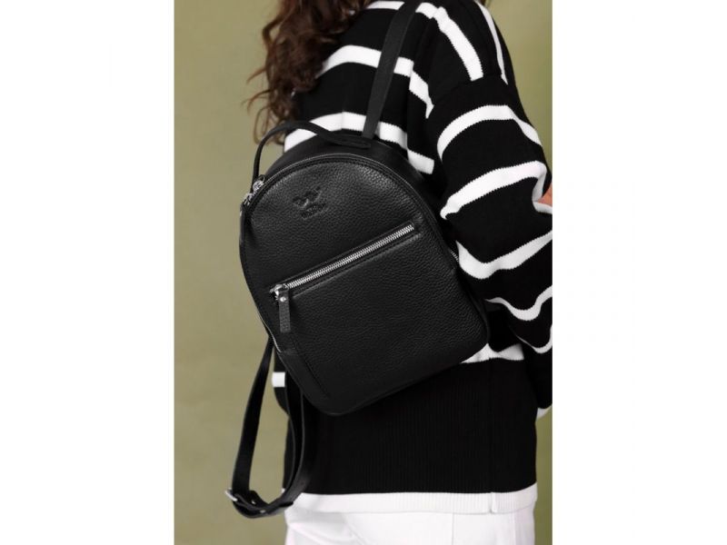 Кожаный рюкзак Groove S черный флотар, фото 1