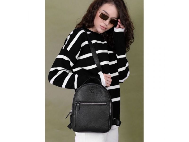 Кожаный рюкзак Groove S черный флотар, фото 2