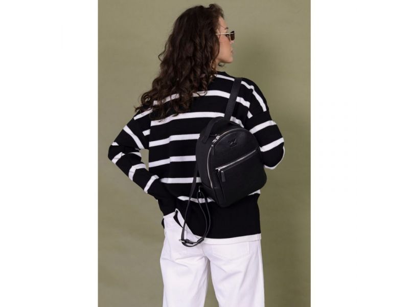 Кожаный рюкзак Groove S черный флотар, фото 3