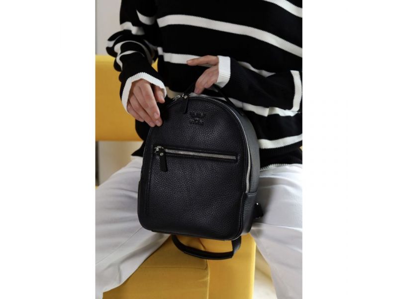 Кожаный рюкзак Groove S черный флотар, фото 4