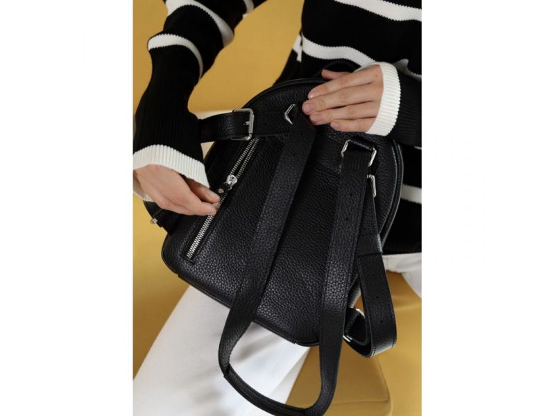 Кожаный рюкзак Groove S черный флотар, фото 5