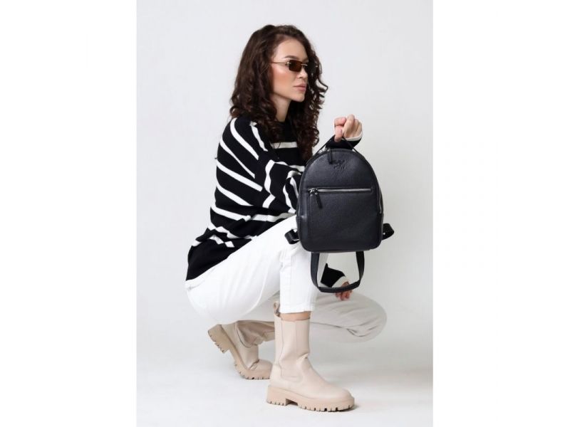 Кожаный рюкзак Groove S черный флотар, фото 8