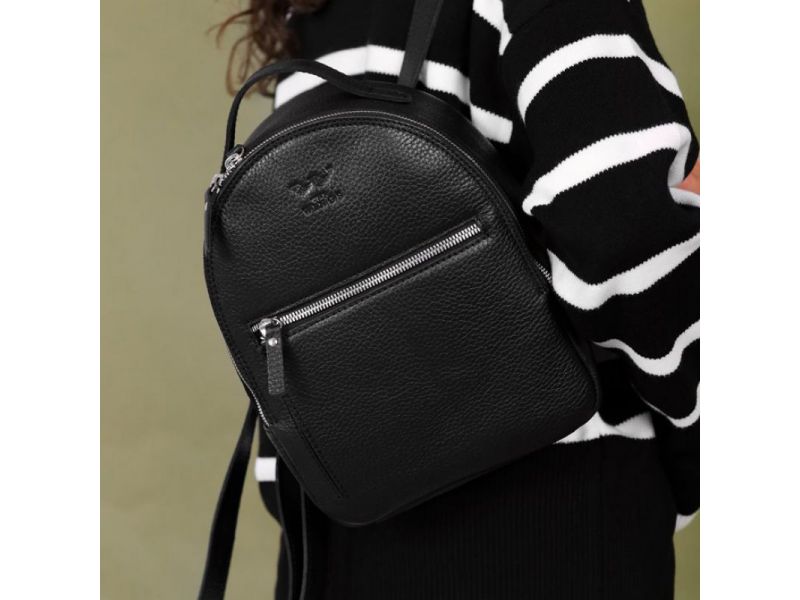 Кожаный рюкзак Groove S черный флотар, фото 9