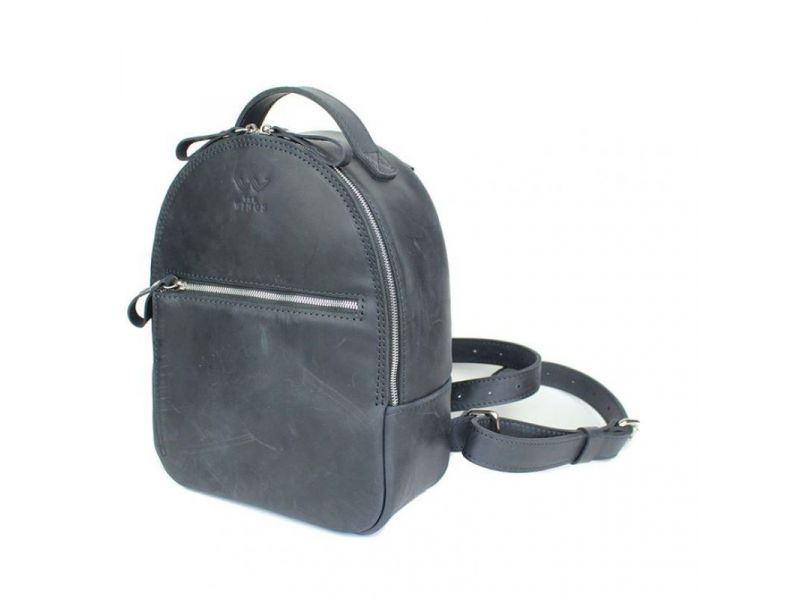 Кожаный рюкзак Groove S синий винтажный, фото 6