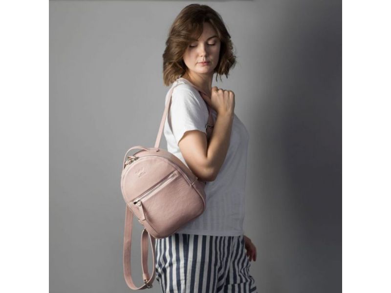 Кожаный рюкзак Groove S пудровый, фото 7