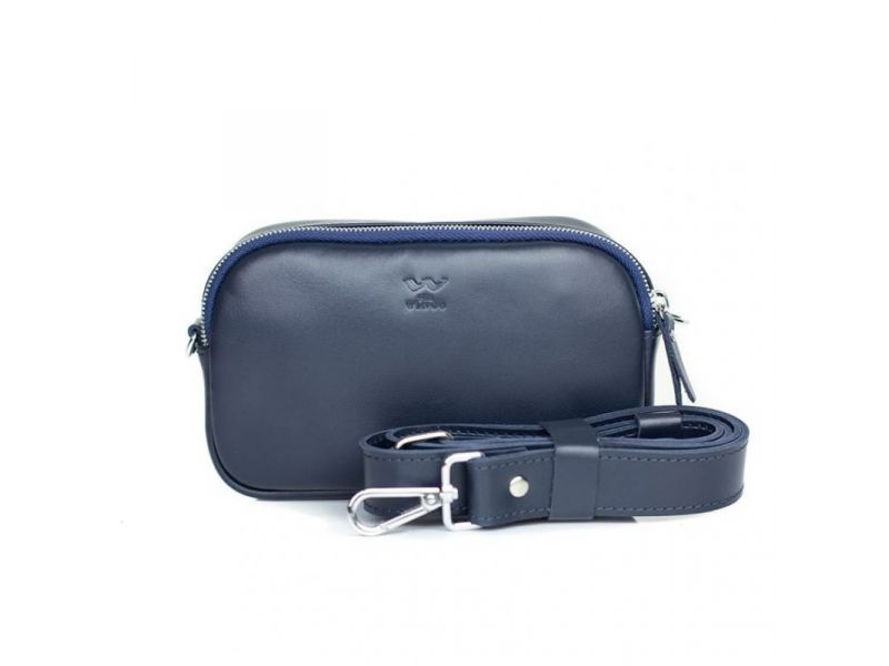 Кожаная сумка поясная/кроссбоди Holly синяя, фото 2