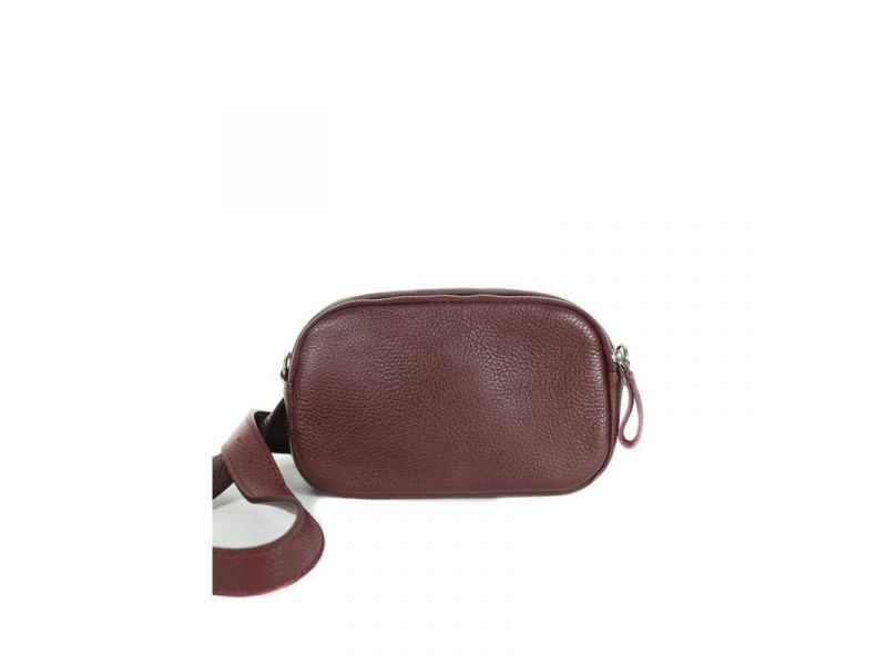 Кожаная сумка поясная/кроссбоди Holly бордовая флотар, фото 1