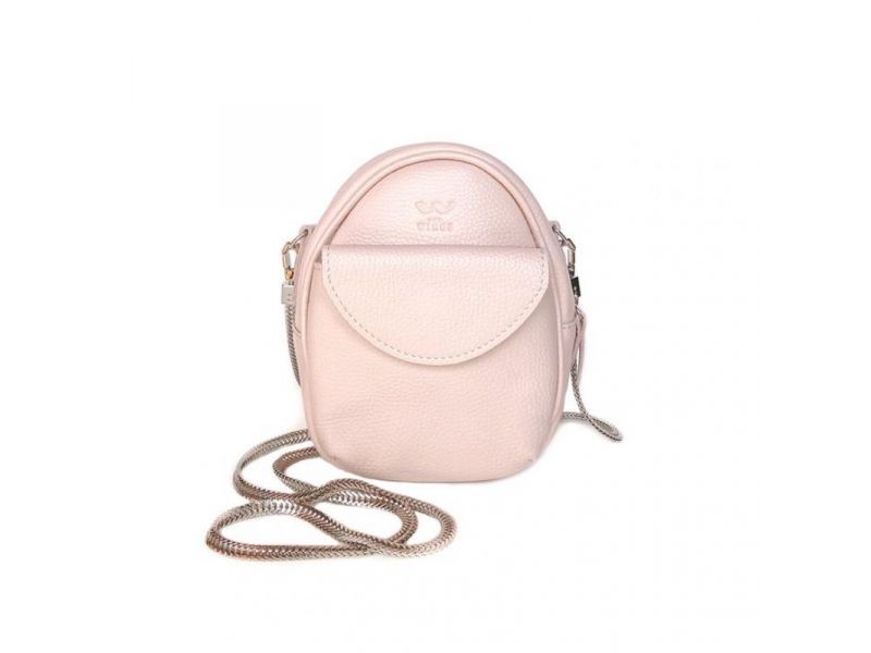 Кожаная женская мини-сумка Kroha пудровая, фото 7