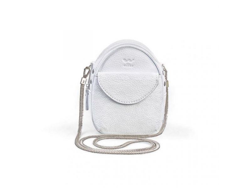 Кожаная женская мини-сумка Kroha белая флотар, фото 6