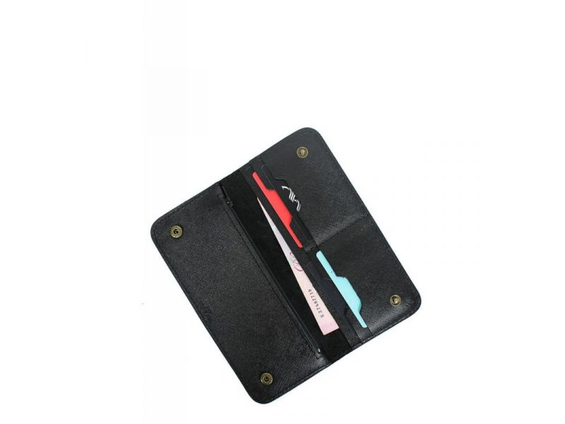 Кожаное портмоне Mark 2 черный сафьян, фото 1