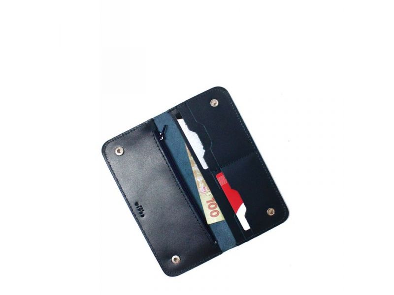 Кожаное портмоне Mark 2 синий, фото 1