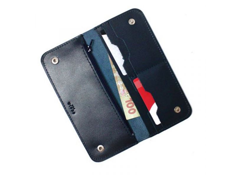 Кожаное портмоне Mark 2 синий, фото 2