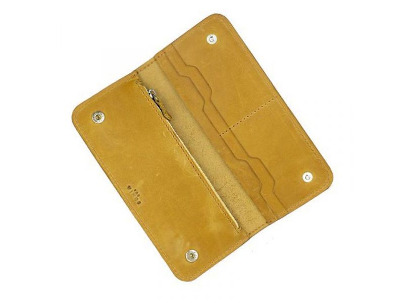 Кожаное портмоне Mark 2 желтый винтаж, фото 2
