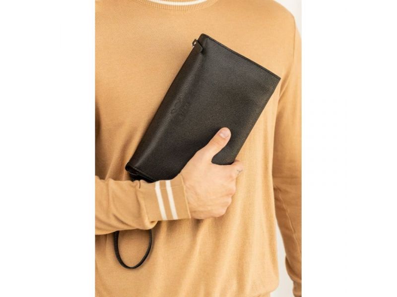 Кожаный млатч черный сафьян, фото 1