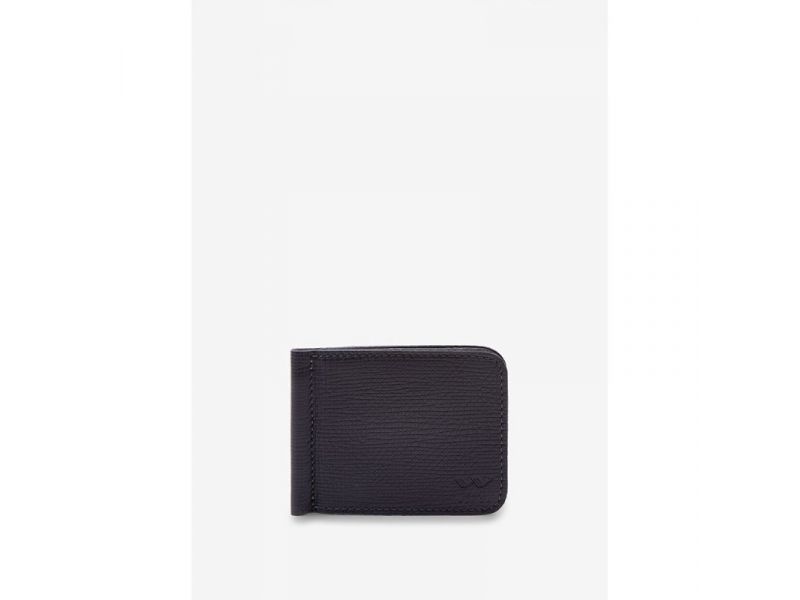 Кожаный зажим для денег синий сафьян, фото 1