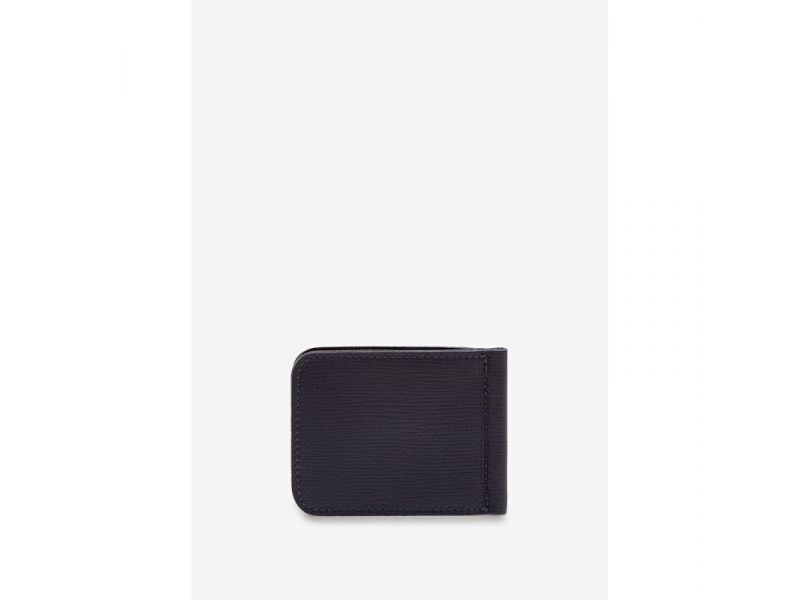 Кожаный зажим для денег синий сафьян, фото 4