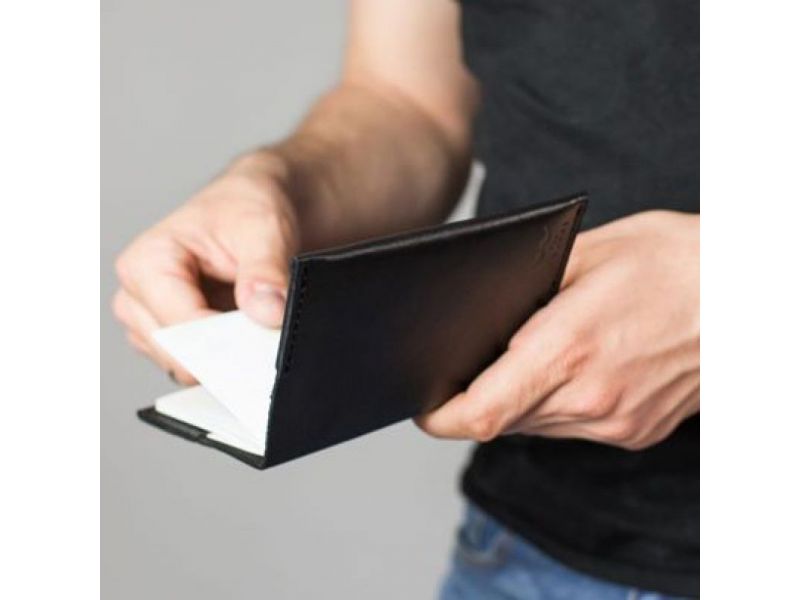 Кожаная паспортная обложка черная, фото 3