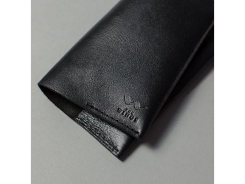 Кожаная паспортная обложка черная, фото 4