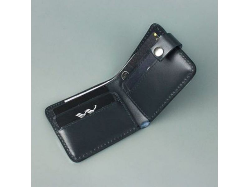 Кожаное портмоне Mini 2.0 синий, фото 2