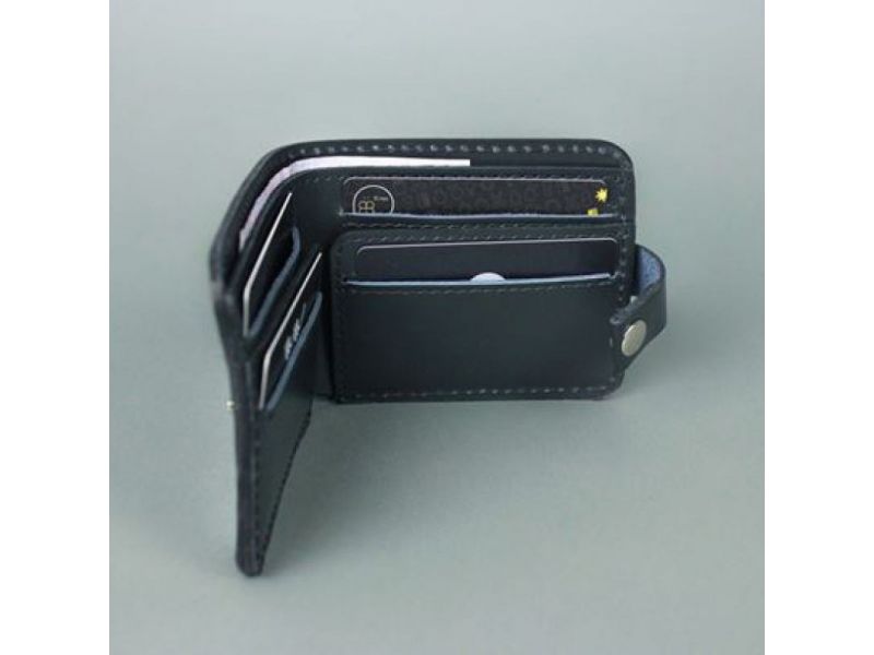 Кожаное портмоне Mini 2.0 синий, фото 3