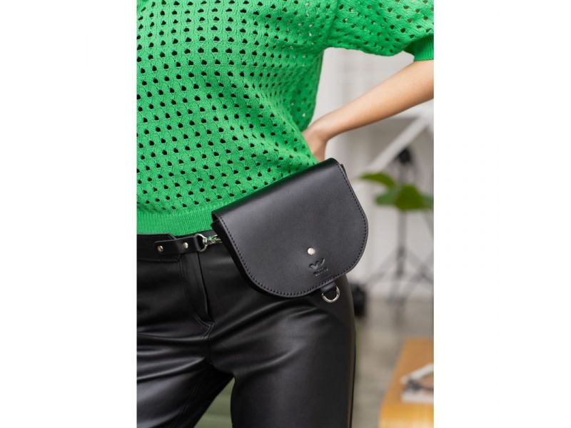 Женская кожаная сумка Ruby S черная, фото 1