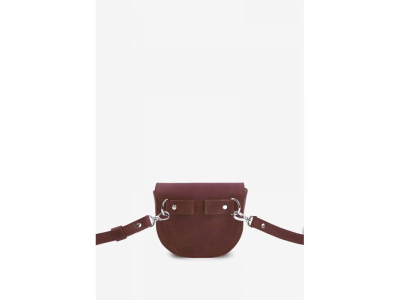 Женская кожаная сумка Ruby S бордовая винтажная, фото 10