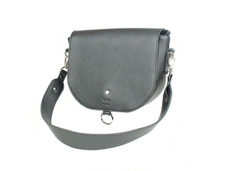 Женская кожаная сумка Ruby L черная флотар, фото 2