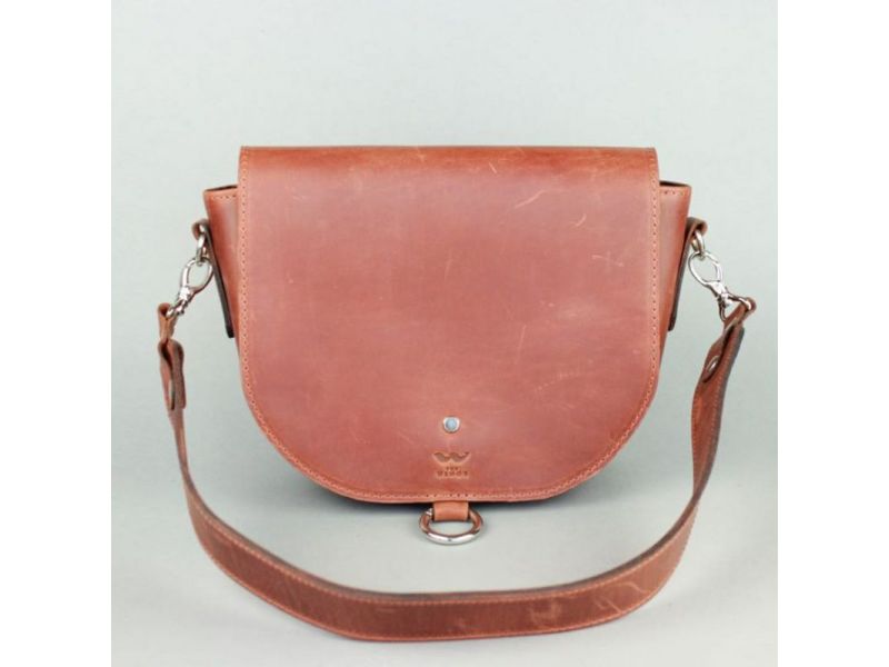 Женская кожаная сумка Ruby L светло-коричневая винтажная, фото 2