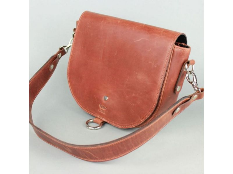 Женская кожаная сумка Ruby L светло-коричневая винтажная, фото 3