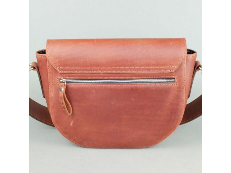 Женская кожаная сумка Ruby L светло-коричневая винтажная, фото 4