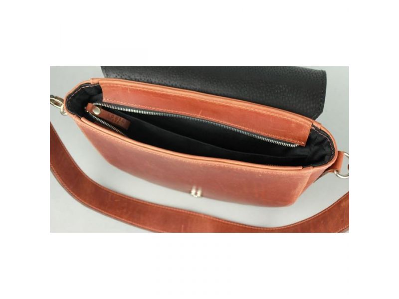 Женская кожаная сумка Ruby L светло-коричневая винтажная, фото 5