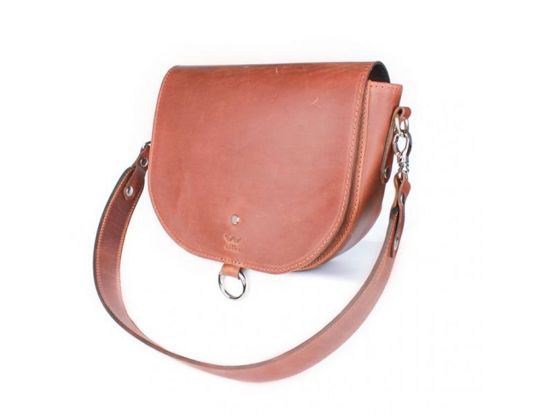 Женская кожаная сумка Ruby L светло-коричневая винтажная, фото 7
