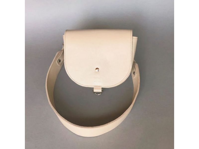 Женская кожаная сумка Ruby S бежевая, фото 2