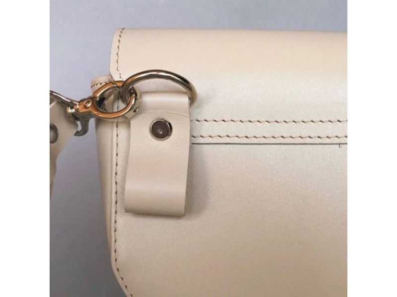 Женская кожаная сумка Ruby S бежевая, фото 3