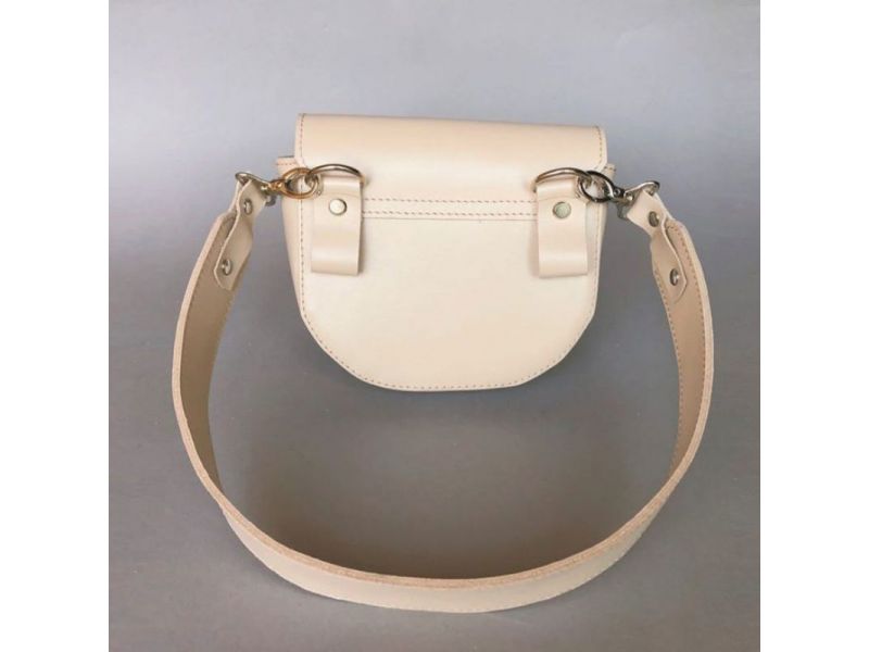 Женская кожаная сумка Ruby S бежевая, фото 5