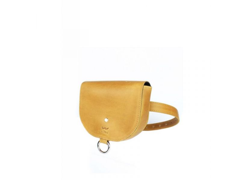 Женская кожаная сумка Ruby S желтая винтажная, фото 1