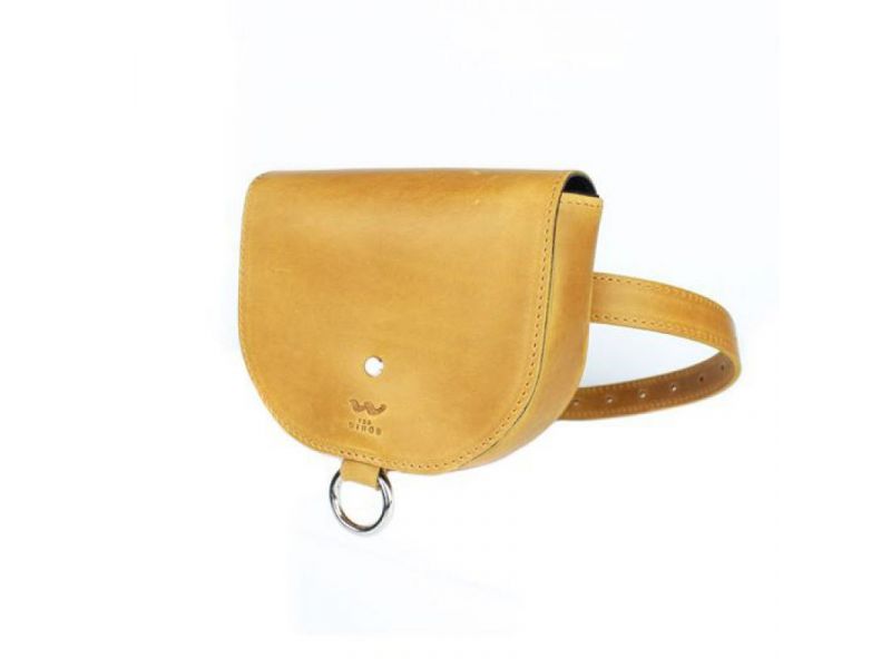 Женская кожаная сумка Ruby S желтая винтажная, фото 2