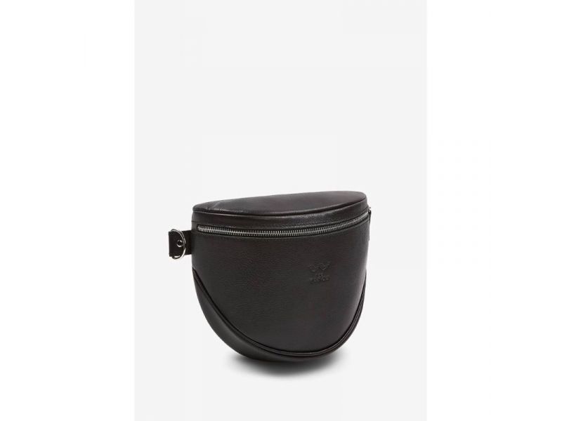 Кожаная сумка поясная-кроссбоди Vacation черная, фото 3