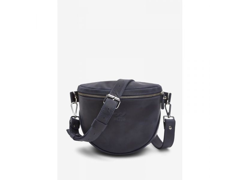 Кожаная сумка поясная-кроссбоди Vacation синяя винтажная, фото 1