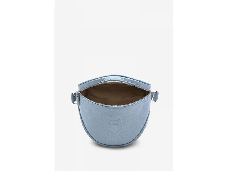 Кожаная сумка поясная-кроссбоди Vacation голубая флотар, фото 5
