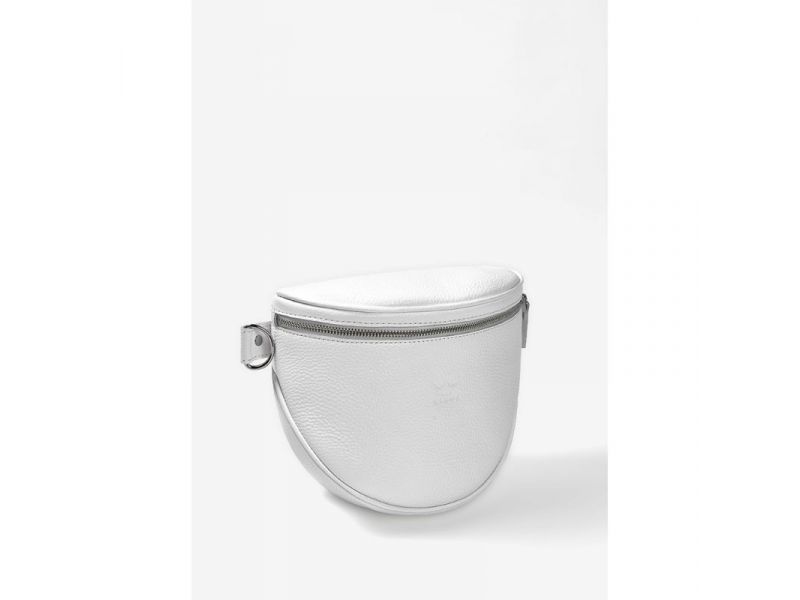 Кожаная сумка поясная-кроссбоди Vacation белая флотар, фото 4