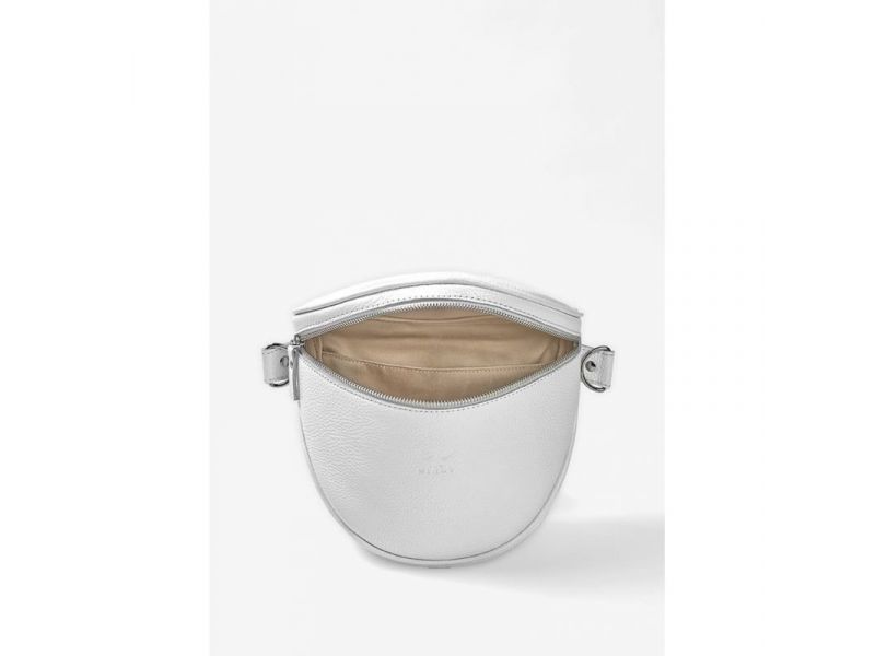 Кожаная сумка поясная-кроссбоди Vacation белая флотар, фото 6