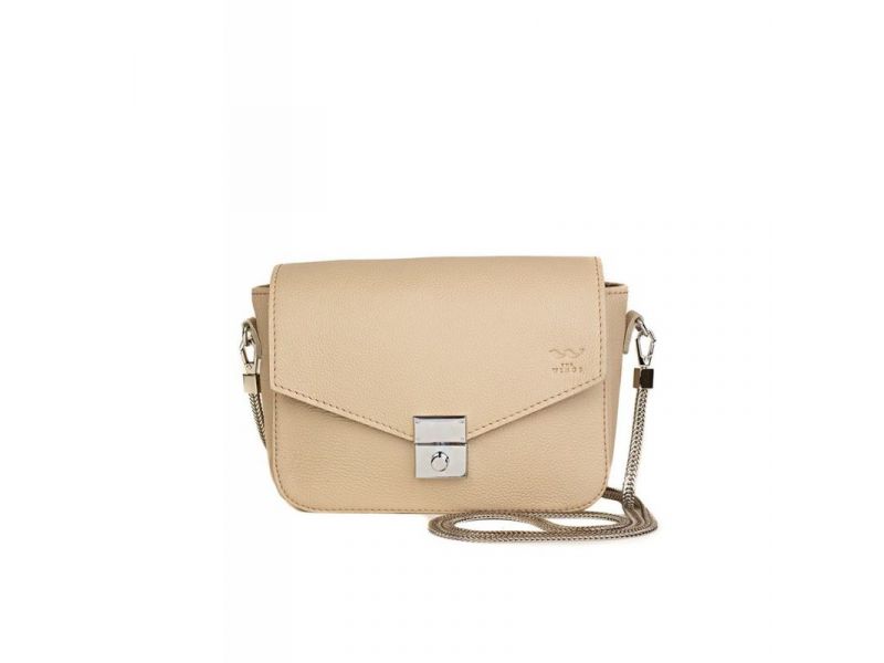 Женская кожаная сумочка Yoko бежевая флотар, фото 1