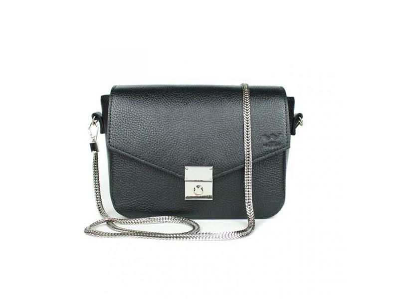 Женская кожаная сумочка Yoko черная флотар, фото 7