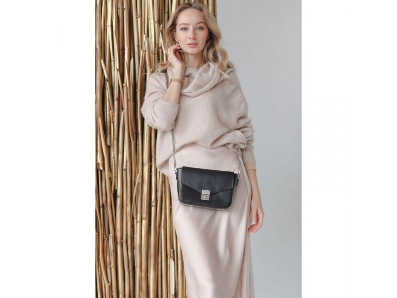 Женская кожаная сумочка Yoko черная, фото 1