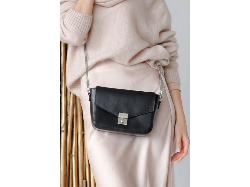 Женская кожаная сумочка Yoko черная, фото 2